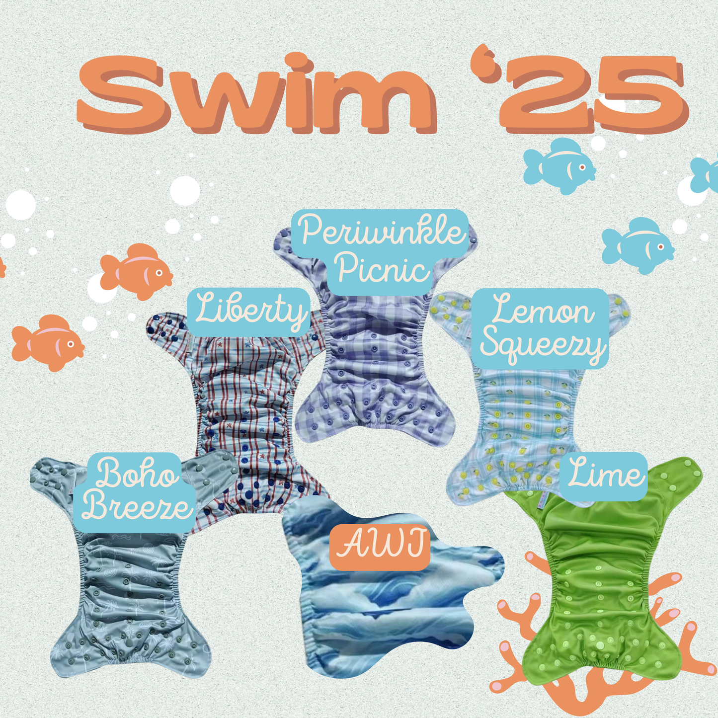 Liberty | Reusable Swim Diaper | Athletic Wicking Jersey 3.0