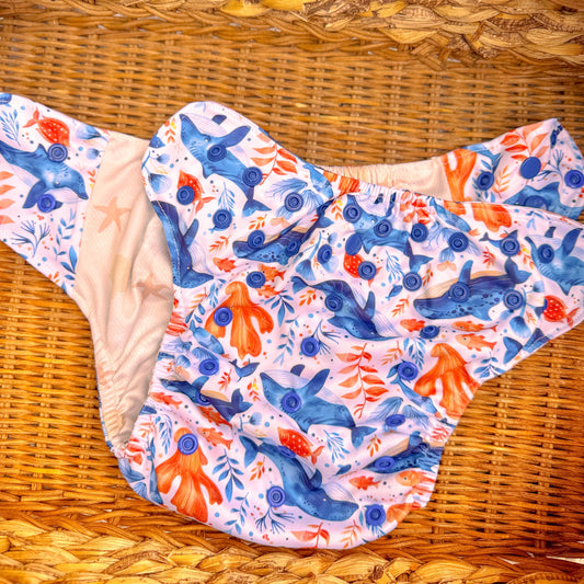 Whale Watch | Reusable Swim Diaper | Athletic Wicking Jersey 3.0