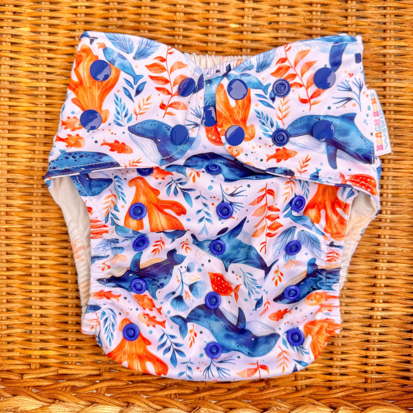 Whale Watch | Reusable Swim Diaper | Athletic Wicking Jersey 3.0