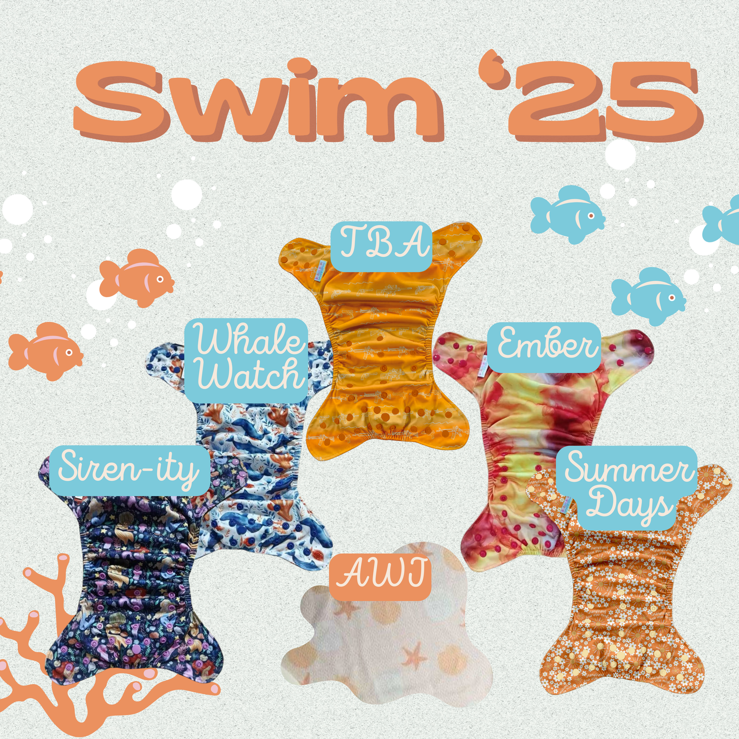 Whale Watch | Reusable Swim Diaper | Athletic Wicking Jersey 3.0