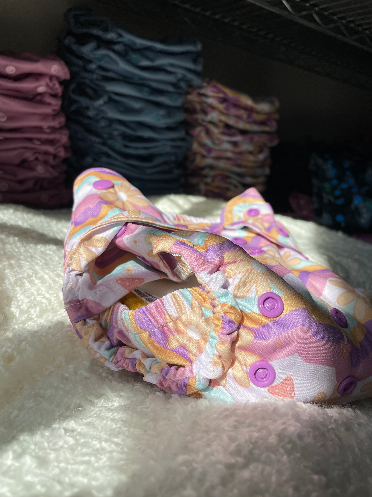 OS Diaper Cover - Groovy Mushrooms