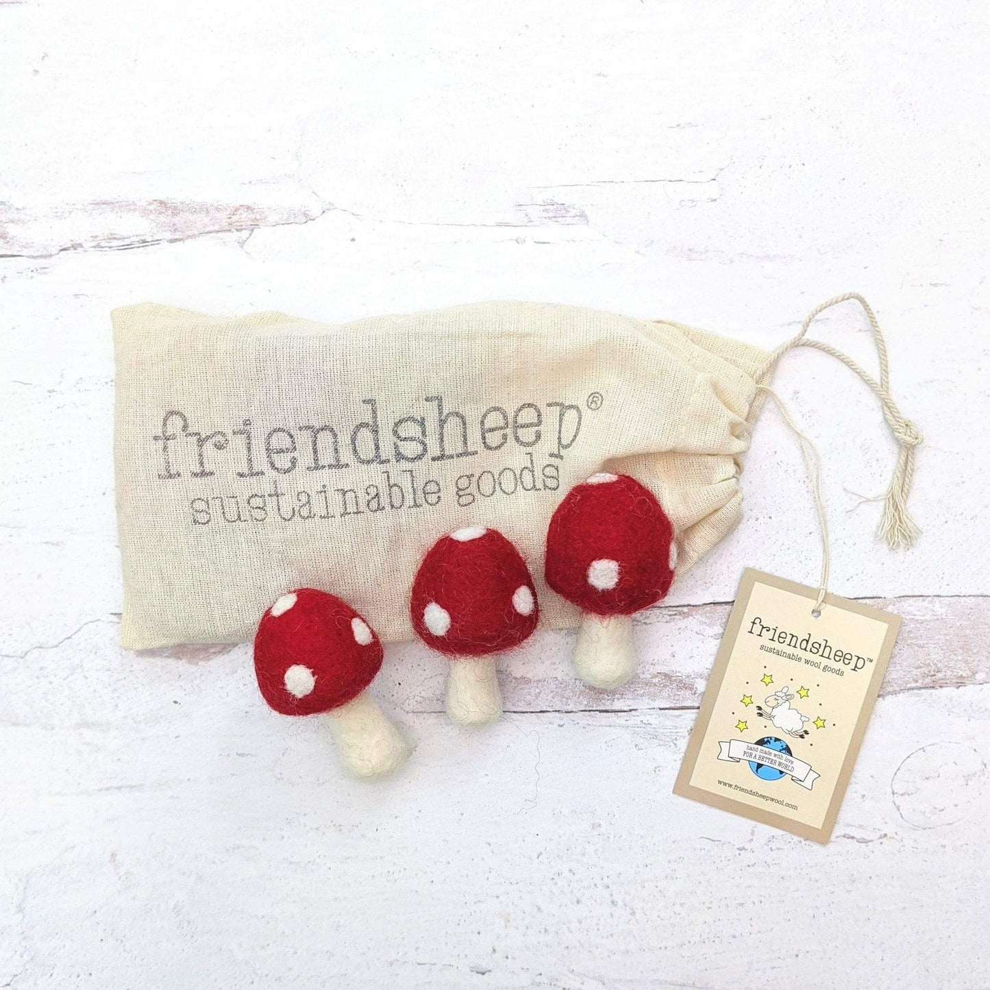Friendsheep Amanita Mushrooms Eco Toys / Freshener - Set of 3