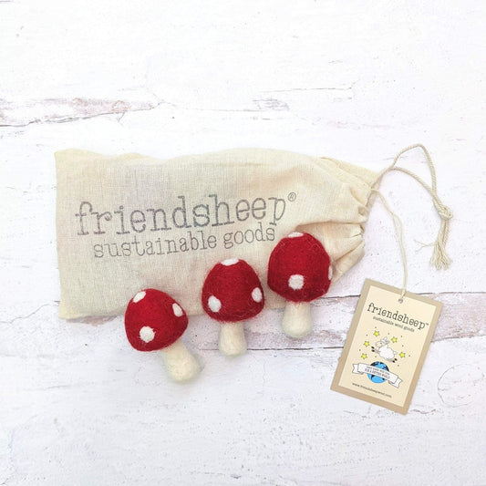Friendsheep Amanita Mushrooms Eco Toys / Freshener - Set of 3