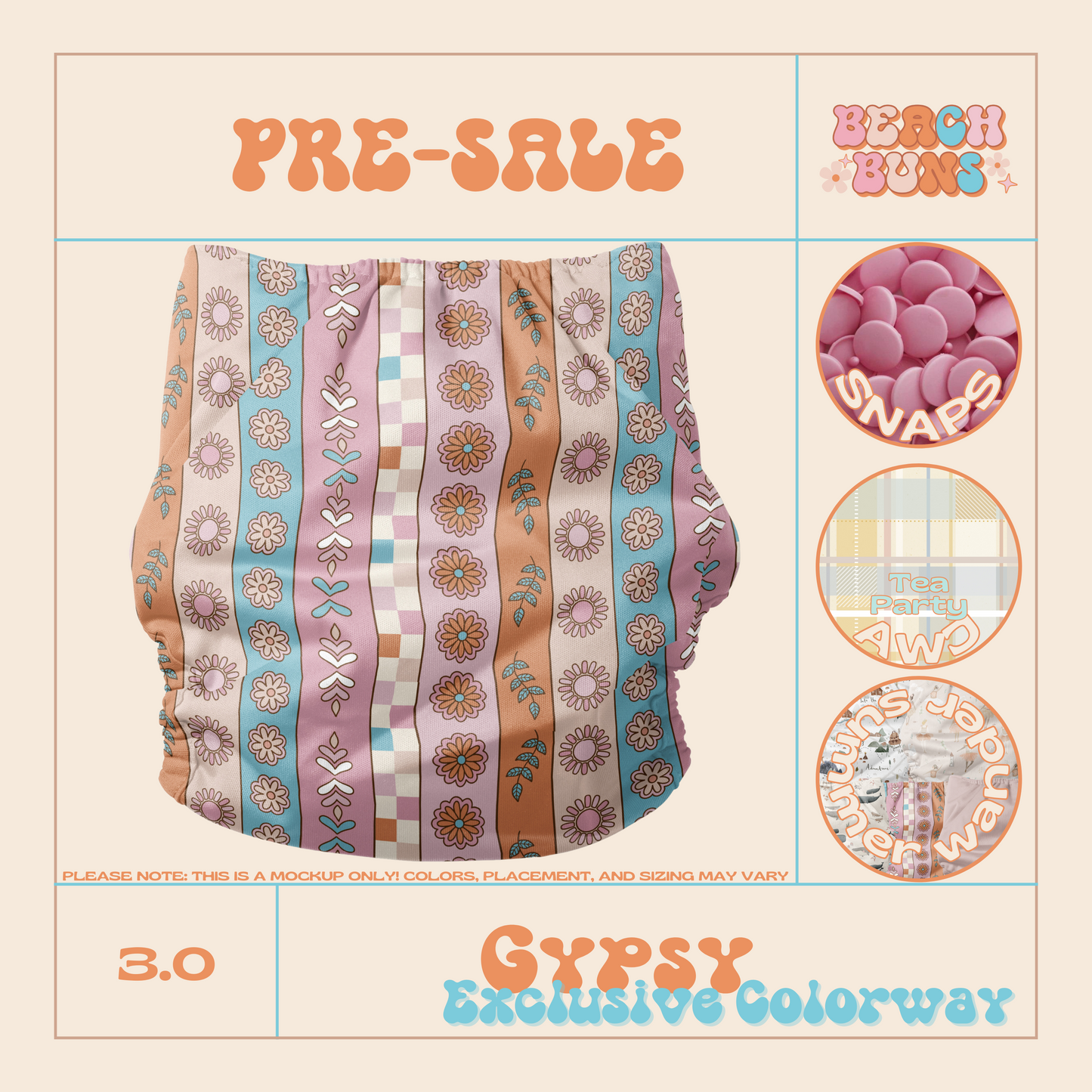 Gypsy |Pocket Cloth Diaper | Athletic Wicking Jersey 3.0