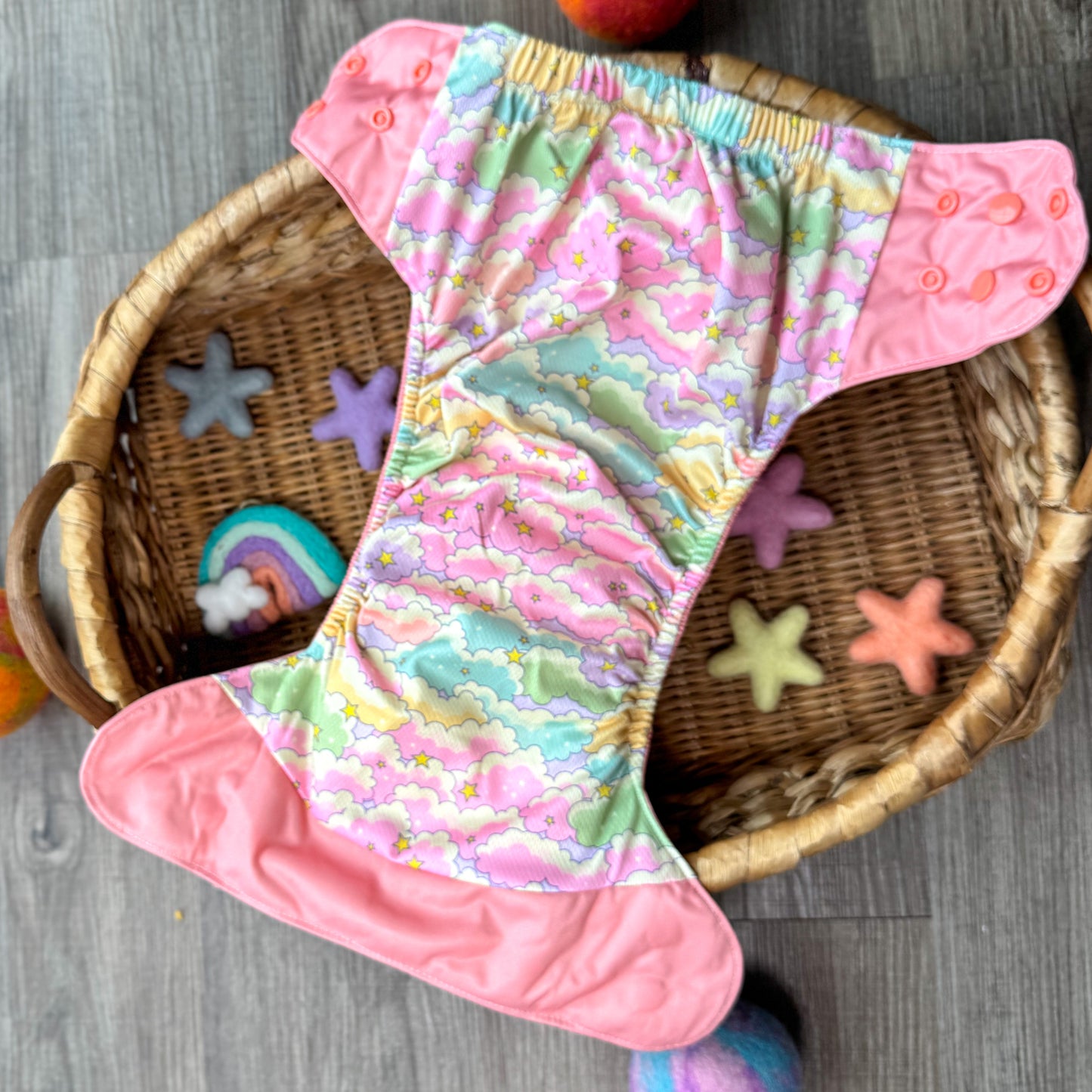Fairy Blush |Pocket Cloth Diaper | Athletic Wicking Jersey