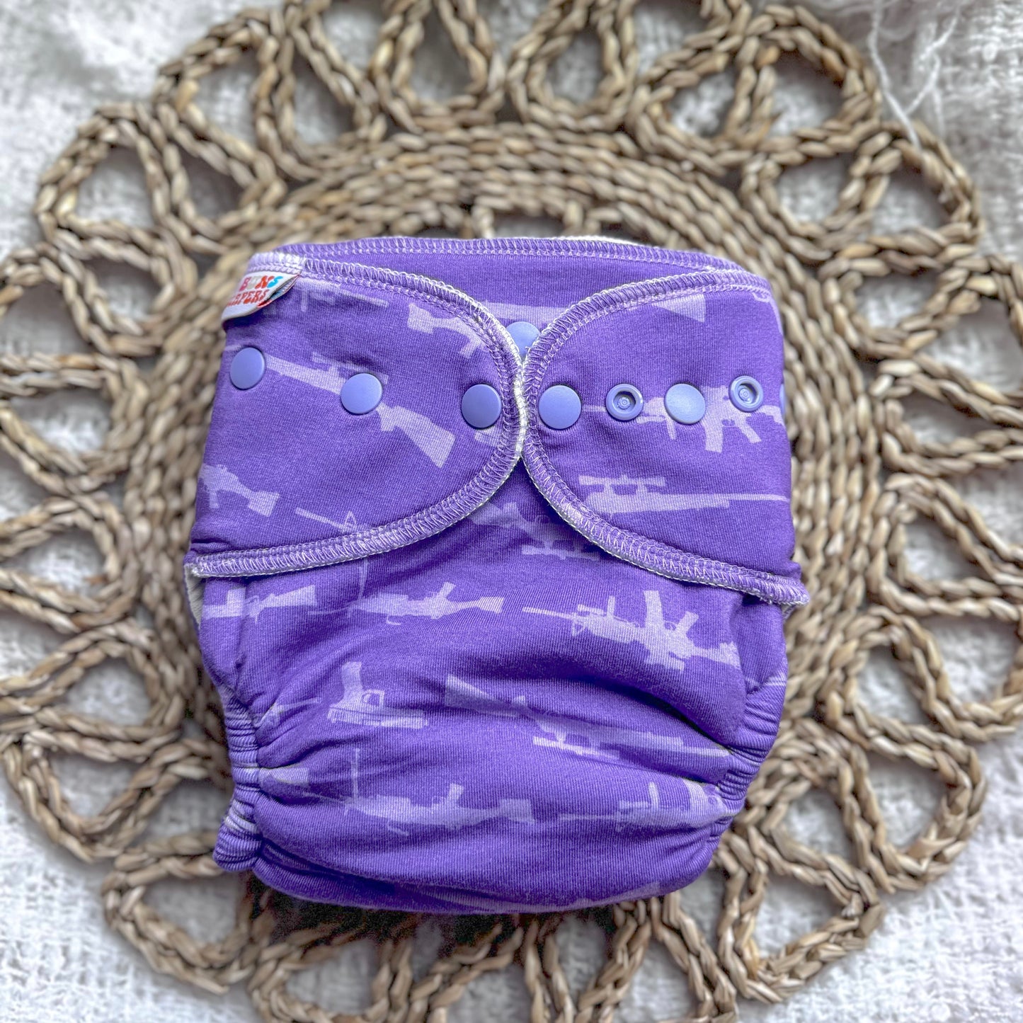 Locked, Loaded & Lilac | Fitted Cloth Diaper | Includes Booster(s)