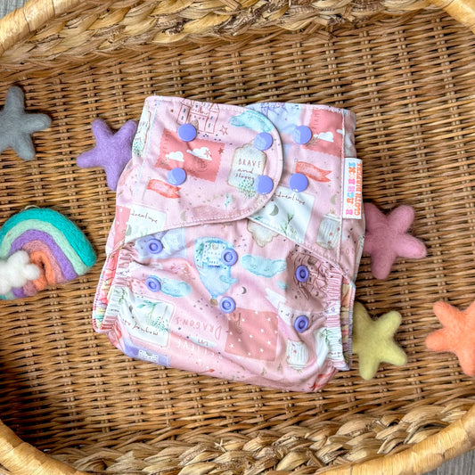Magical Adventure 💕 Blush | Pocket Cloth Diaper | Athletic Wicking Jersey
