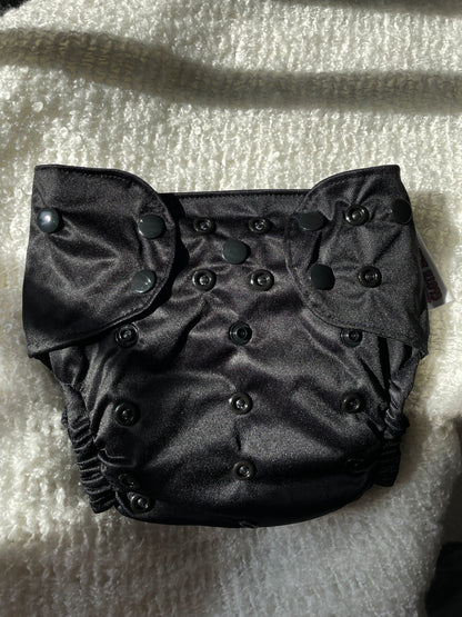 Cloth Diaper Cover - Into The Abyss (all black)