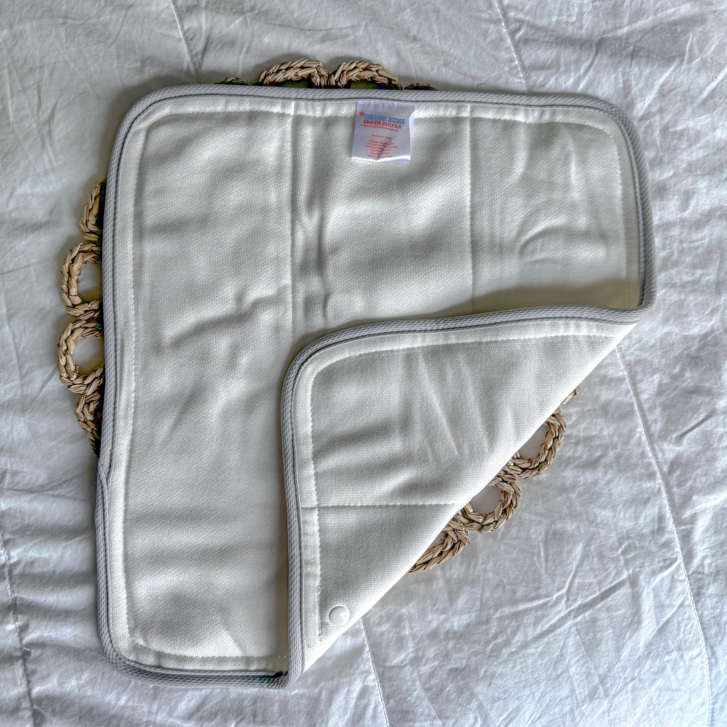 Bamboo Cotton Trifold Cloth Diaper Insert | AWJ Lined