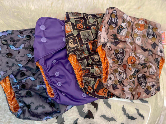 Halloween 24 Whole Collection (4) |Pocket Cloth Diaper | Athletic Wicking Jersey